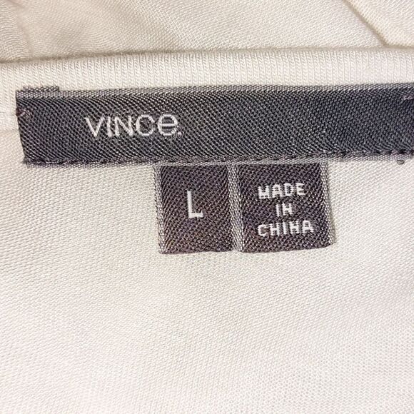 Vince Women's 100% Viscose Dressy Relaxed Scoop Neck Tank Top White Size L EUC - Picture 7 of 10